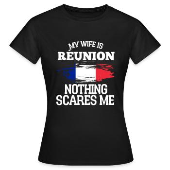 Réunion - T-shirt Femme - noir - Devant - AI Model Female 172 dark (172cm)