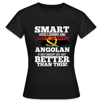 Angola - T-shirt Femme - noir - Devant - AI Model Female 172 dark (172cm)