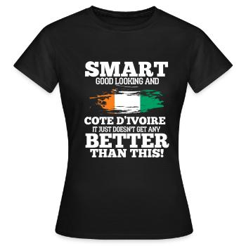Côte d’Ivoire - T-shirt Femme - noir - Devant - AI Model Female 172 dark (172cm)