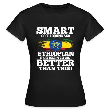 Ethiopia - Women's T-Shirt - black - Front - AI Model Female 172 dark (172cm)