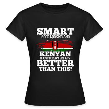 Kenya - T-shirt Femme - noir - Devant - AI Model Female 172 dark (172cm)