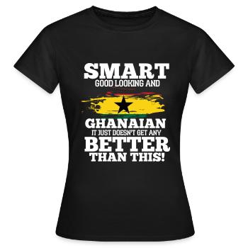 Ghana - T-shirt Femme - noir - Devant - AI Model Female 172 dark (172cm)