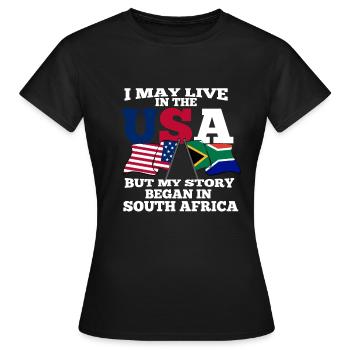 Afrique du Sud - T-shirt Femme - noir - Devant - AI Model Female 172 dark (172cm)