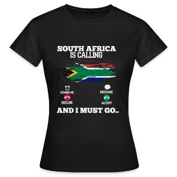 Afrique du Sud - T-shirt Femme - noir - Devant - AI Model Female 172 dark (172cm)