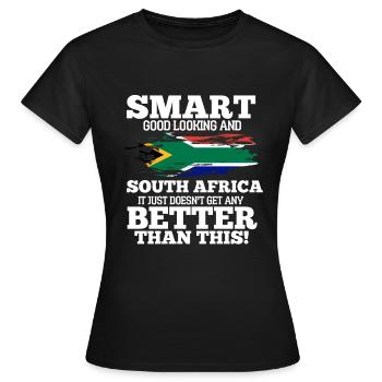 Afrique du Sud - T-shirt Femme - noir - Devant - AI Model Female 172 dark (172cm)