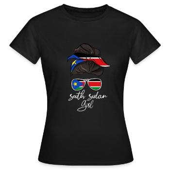 South Sudan - Women's T-Shirt - black - Front - AI Model Female 172 dark (172cm)