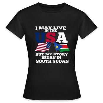 South Sudan - Women's T-Shirt - black - Front - AI Model Female 172 dark (172cm)
