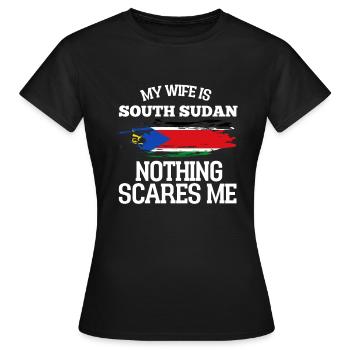 South Sudan - Women's T-Shirt - black - Front - AI Model Female 172 dark (172cm)