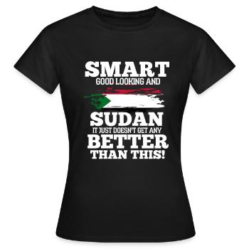 Sudan - Frauen T-Shirt - Schwarz - Vorne - AI Model Female 172 dark (172cm)