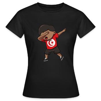 Tunesien - Frauen T-Shirt - Schwarz - Vorne - AI Model Female 172 dark (172cm)