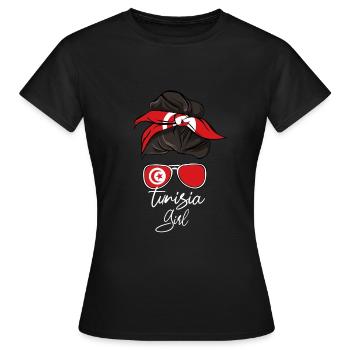 Tunisie - T-shirt Femme - noir - Devant - AI Model Female 172 dark (172cm)