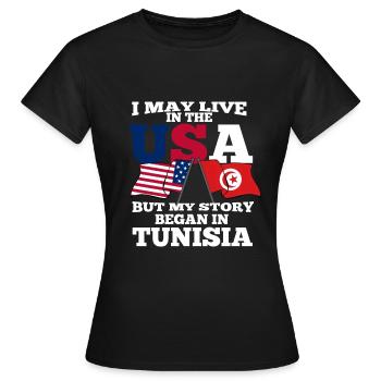 Tunisie - T-shirt Femme - noir - Devant - AI Model Female 172 dark (172cm)