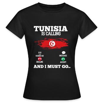 Tunisie - T-shirt Femme - noir - Devant - AI Model Female 172 dark (172cm)