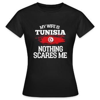 Tunisie - T-shirt Femme - noir - Devant - AI Model Female 172 dark (172cm)