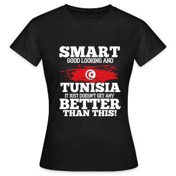 Tunisie - T-shirt Femme - noir - Devant - AI Model Female 172 dark (172cm)