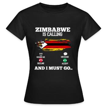 Zimbabwe - Women's T-Shirt - black - Front - AI Model Female 172 dark (172cm)