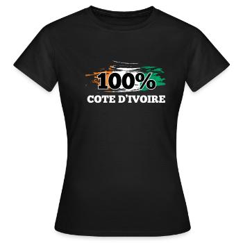 Côte d’Ivoire - T-shirt Femme - noir - Devant - AI Model Female 172 dark (172cm)