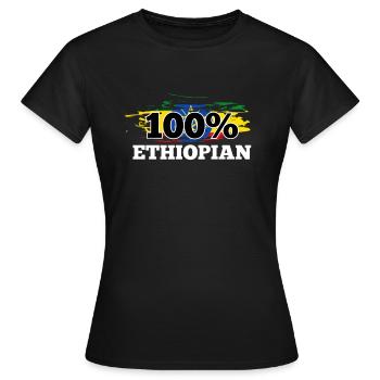 Ethiopia - Women's T-Shirt - black - Front - AI Model Female 172 dark (172cm)