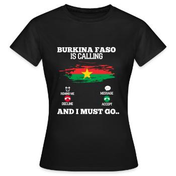Burkina Faso - T-shirt Femme - noir - Devant - AI Model Female 172 dark (172cm)
