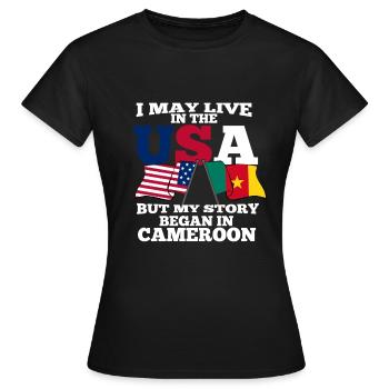 Cameroun - T-shirt Femme - noir - Devant - AI Model Female 172 dark (172cm)