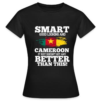 Cameroun - T-shirt Femme - noir - Devant - AI Model Female 172 dark (172cm)