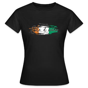 Côte d’Ivoire - T-shirt Femme - noir - Devant - AI Model Female 172 dark (172cm)