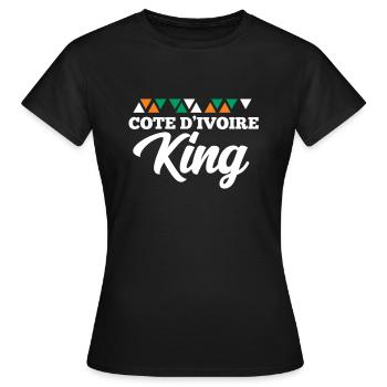 Côte d’Ivoire - T-shirt Femme - noir - Devant - AI Model Female 172 dark (172cm)
