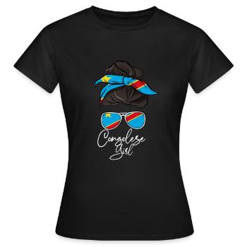 Kongo - Frauen T-Shirt - Schwarz - Vorne - AI Model Female 172 dark (172cm)