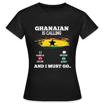 Ghana - T-shirt Femme - noir - Devant - AI Model Female 172 dark (172cm)