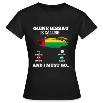Guinée-Bissau - T-shirt Femme - noir - Devant - AI Model Female 172 dark (172cm)