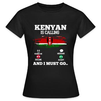 Kenya - T-shirt Femme - noir - Devant - AI Model Female 172 dark (172cm)
