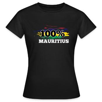 Mauritius - Frauen T-Shirt - Schwarz - Vorne - AI Model Female 172 dark (172cm)