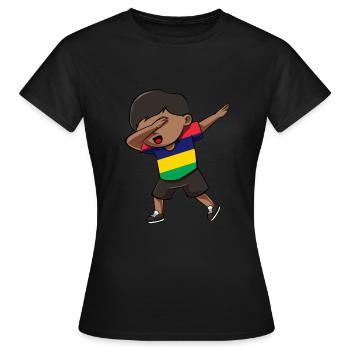 Mauritius - Frauen T-Shirt - Schwarz - Vorne - AI Model Female 172 dark (172cm)