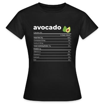 Nutrition Facts Avocado - Women's T-Shirt - black - Front - AI Model Female 172 dark (172cm)