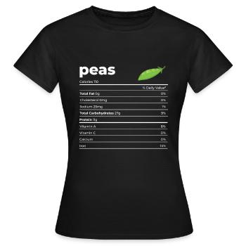Nutrion-Fakten Erbsen - Frauen T-Shirt - Schwarz - Vorne - AI Model Female 172 dark (172cm)