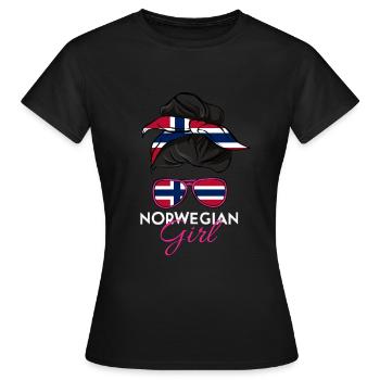 Norvégienne - T-shirt Femme - noir - Devant - AI Model Female 172 dark (172cm)