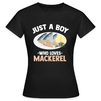 Maquereau Mackrel Pêche en eau salée - T-shirt Femme - noir - Devant - AI Model Female 172 dark (172cm)
