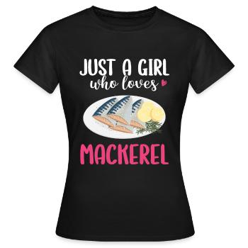 Maquereau Mackrel Pêche en eau salée - T-shirt Femme - noir - Devant - AI Model Female 172 dark (172cm)