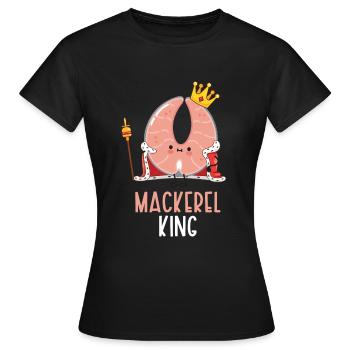 Maquereau Mackrel Pêche en eau salée - T-shirt Femme - noir - Devant - AI Model Female 172 dark (172cm)