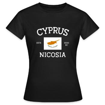 Chypre - T-shirt Femme - noir - Devant - AI Model Female 172 dark (172cm)