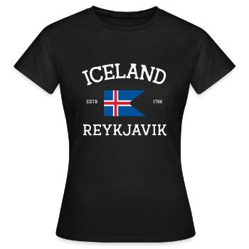 Islande - T-shirt Femme - noir - Devant - AI Model Female 172 dark (172cm)