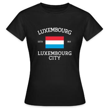 Luxembourg - T-shirt Femme - noir - Devant - AI Model Female 172 dark (172cm)
