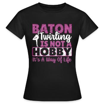 Bâton Twirling Bâton Twirler cadeau - T-shirt Femme - noir - Devant - AI Model Female 172 dark (172cm)