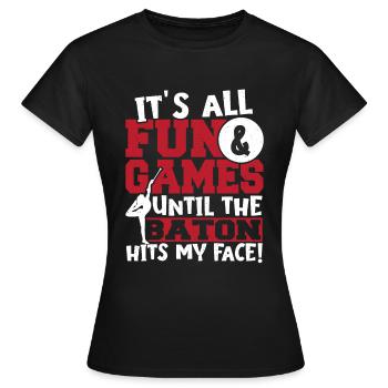 Bâton Twirling Bâton Twirler Cadeau - T-shirt Femme - noir - Devant - AI Model Female 172 dark (172cm)