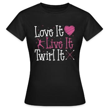 Bâton Twirling Bâton Twirler cadeau - T-shirt Femme - noir - Devant - AI Model Female 172 dark (172cm)