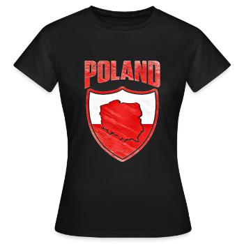Polen - Frauen T-Shirt - Schwarz - Vorne - AI Model Female 172 dark (172cm)