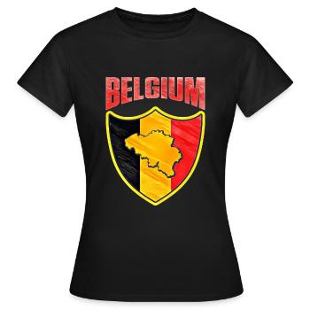 Belgique - T-shirt Femme - noir - Devant - AI Model Female 172 dark (172cm)