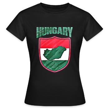 Hongrie - T-shirt Femme - noir - Devant - AI Model Female 172 dark (172cm)