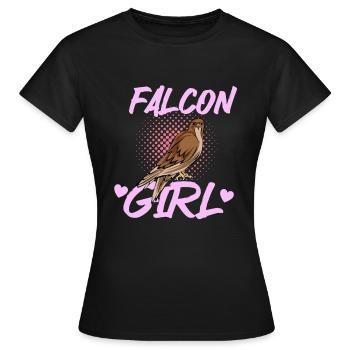 Falknerei Ornithologie Geschenk - Frauen T-Shirt - Schwarz - Vorne - AI Model Female 172 dark (172cm)