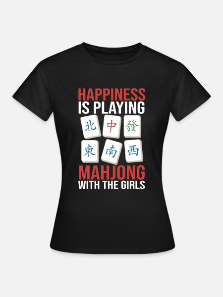 Geschenk für Mahjong Fans - Frauen T-Shirt - Schwarz